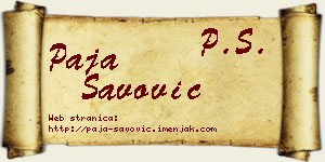 Paja Savović vizit kartica